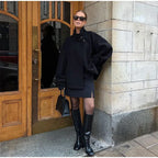Women Fashion Stand Collar Woolen Jacket
