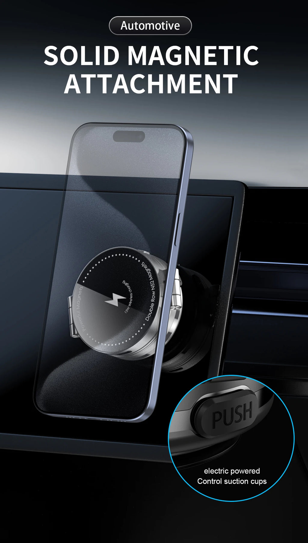 Magnetic Car Phone Holder with Wireless Charger