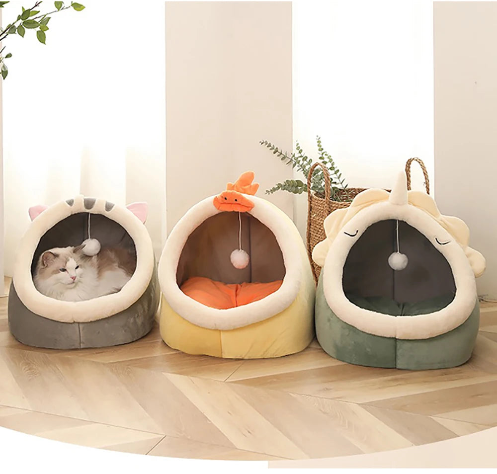 Deep Sleep Cat Bed Cartoon Pet Bed Foldable