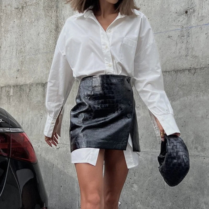 Simple and Loose White Shirts