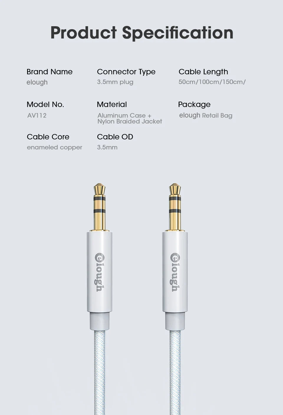AUX Cable Jack 3.5mm Audio Cable 3.5