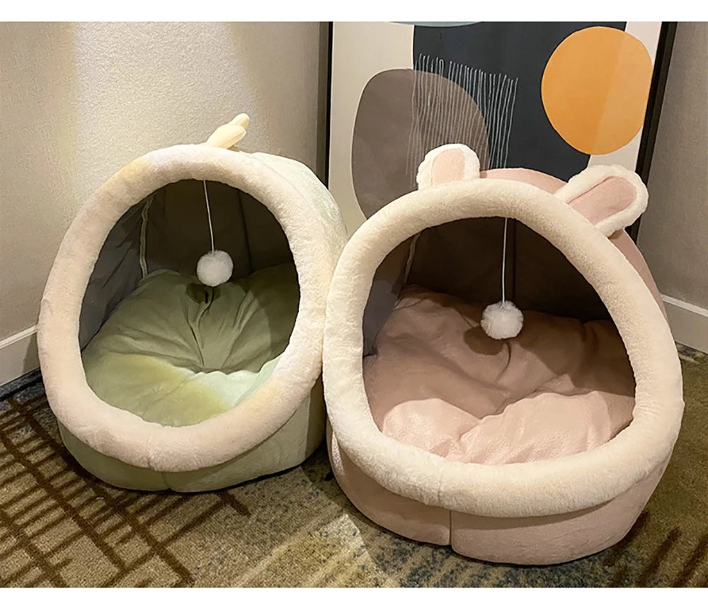 Deep Sleep Cat Bed Cartoon Pet Bed Foldable