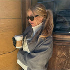 Women Fashion Stand Collar Woolen Jacket