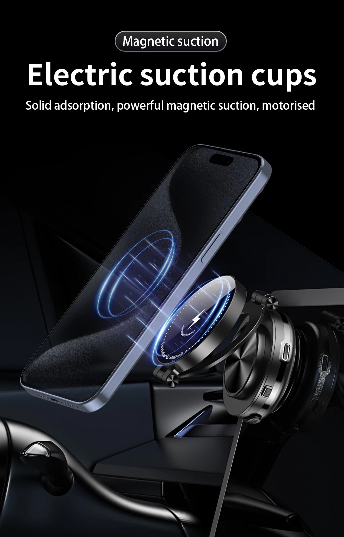 Magnetic Car Phone Holder with Wireless Charger