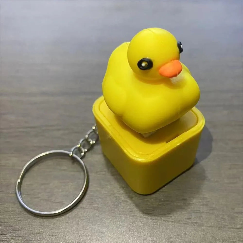 Croaking Frog Duck Keychain With LED