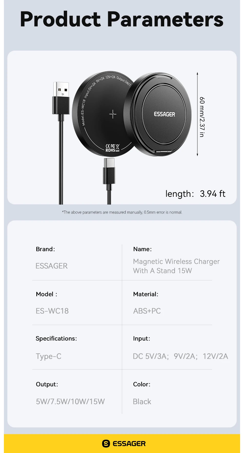 Magnetic Wireless Charger With Holder
