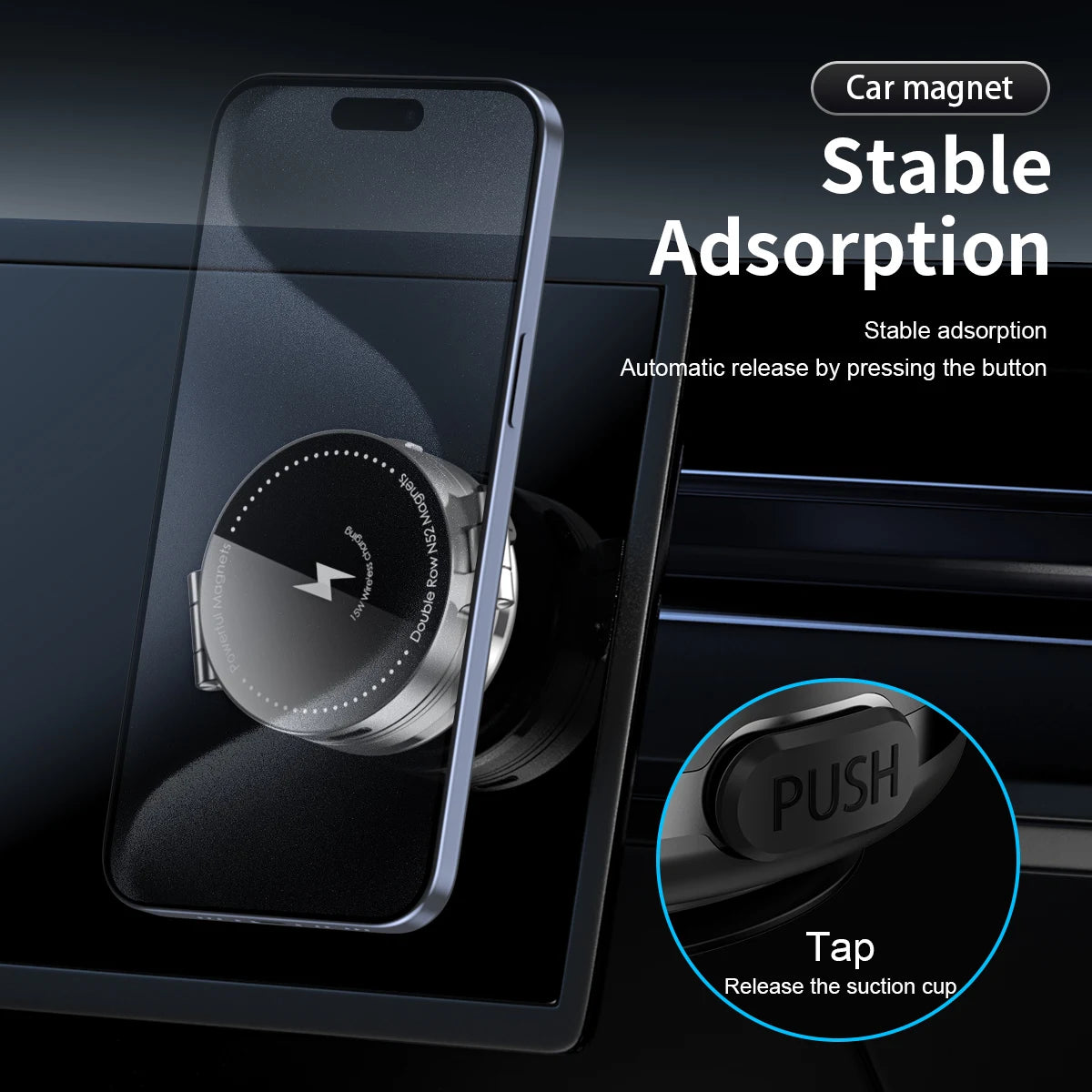 Magnetic Car Phone Holder with Wireless Charger