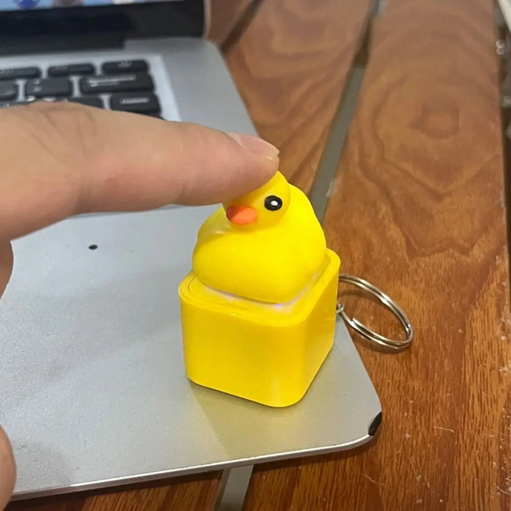 Croaking Frog Duck Keychain With LED