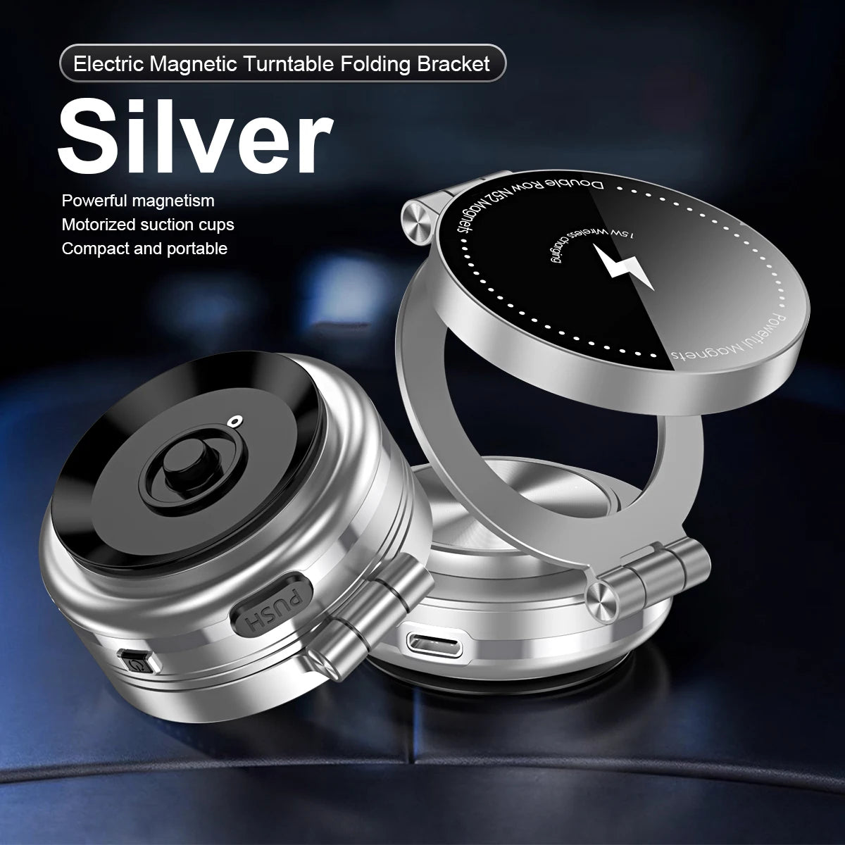 Magnetic Car Phone Holder with Wireless Charger