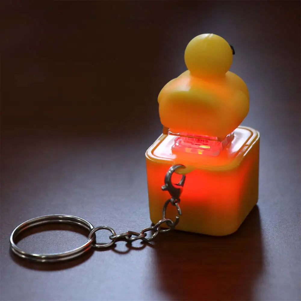 Croaking Frog Duck Keychain With LED