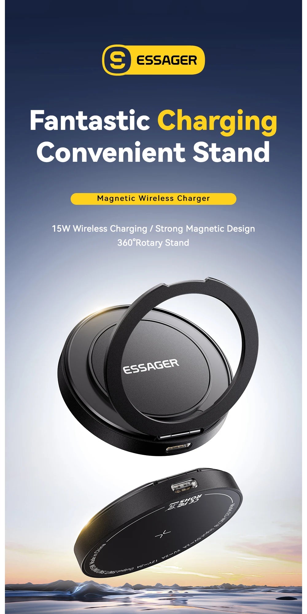 Magnetic Wireless Charger With Holder