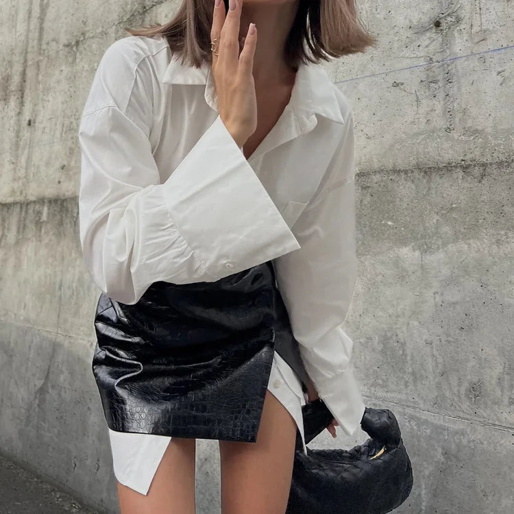 Simple and Loose White Shirts