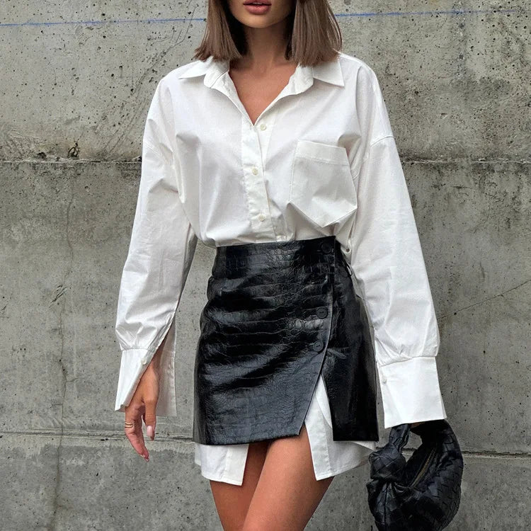 Simple and Loose White Shirts