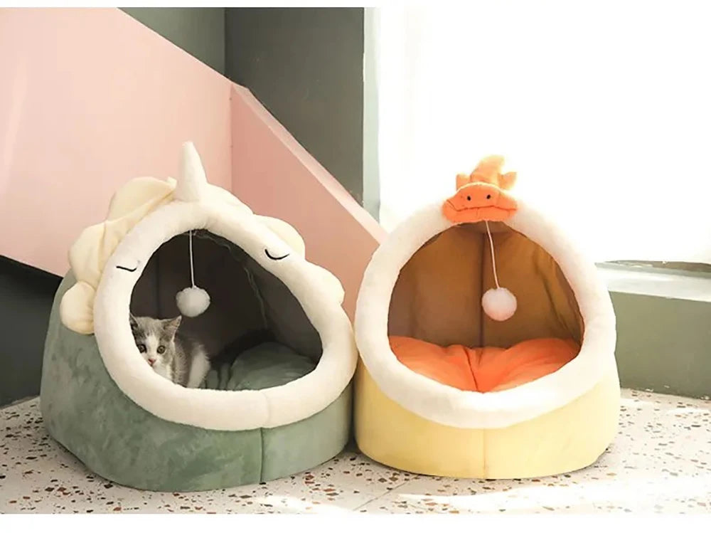 Deep Sleep Cat Bed Cartoon Pet Bed Foldable