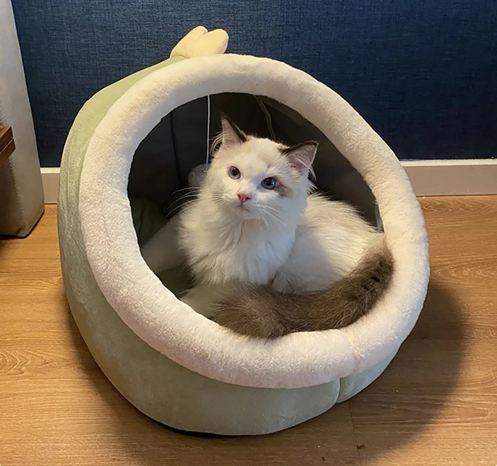 Deep Sleep Cat Bed Cartoon Pet Bed Foldable