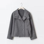 Women Fashion Stand Collar Woolen Jacket